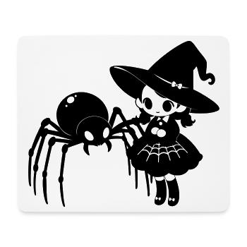 Süße Hexe mit Spinne Halloween Motiv - Mousepad (Querformat) - Weiß - Vorne