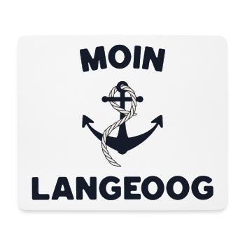 Moin Langeoog – Maritimes Anker-Design - Mousepad (Querformat) - Weiß - Vorne