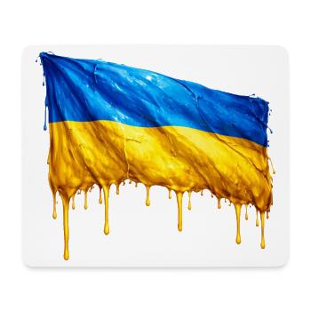 Abtropfende Ukraine Flagge - Mousepad (Querformat) - Weiß - Vorne
