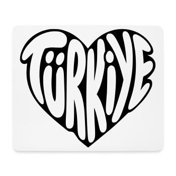 Türkiye, Turkey Heart Font Design - Mouse Pad (horizontal) - white - Front