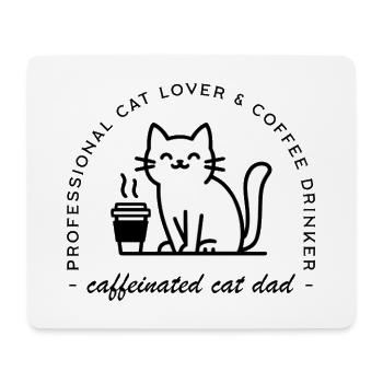 Hundebesitzer und Kaffeeliebhaber, lustiger Hipster-Vater - Mousepad (Querformat) - Weiß - Vorne