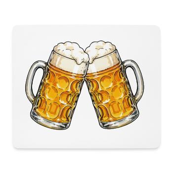 Two beer mugs toast - Mouse Pad (horizontal) - white - Front