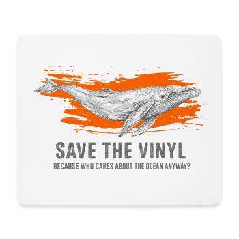 Art de sauvetage de baleines et vinyles - Tapis de souris (format paysage) - blanc - Devant