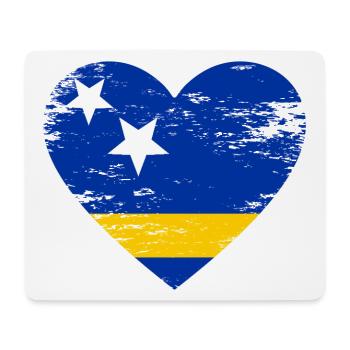 Curaçao_Flagge_Herz_used - Tapis de souris (format paysage) - blanc - Devant