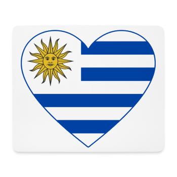 Uruguay_Flagge_Herz - Mouse Pad (horizontal) - white - Front