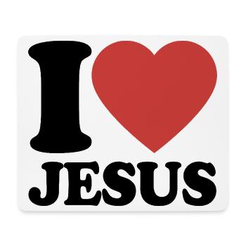 I Love Jesus - Glaube - Religion - Mousepad (Querformat) - Weiß - Vorne