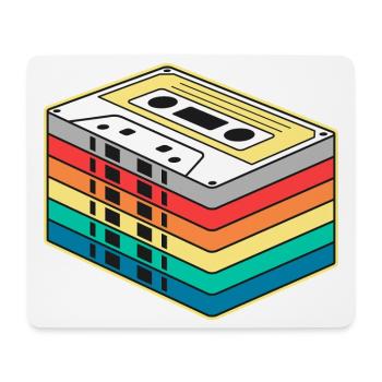 Bande cassette arc-en-ciel vibrante - Tapis de souris (format paysage) - blanc - Devant