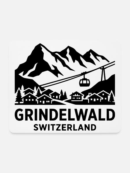 Grindelwald Schweiz - Mousepad (Querformat) - Weiß