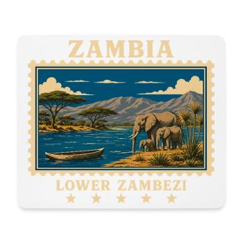 Marque de voyage vintage Zambie Lower Zambeze - Tapis de souris (format paysage) - blanc - Devant