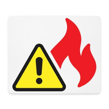 Fire Warning Solid Icon Flame Safety Symbol - Mouse Pad (horizontal) - white - Front