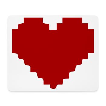 Rotes Herz rot Pixelherz Geschenk  - Mousepad (Querformat) - Weiß - Vorne