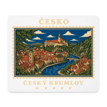 Tschechien Český Krumlov Vintage Reisemarke - Mousepad (Querformat) - Weiß - Vorne