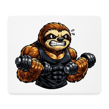 Starkes Faultier beim Bodybuilding - Mousepad (Querformat) - Weiß - Vorne