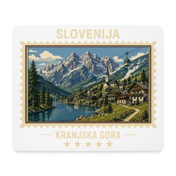 Slowenien Kranjska Gora Vintage Reisemarke - Mousepad (Querformat) - Weiß - Vorne