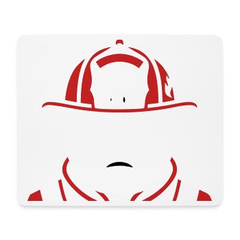 Firefighter Helmet Face Silhouette - Mouse Pad (horizontal) - white - Front