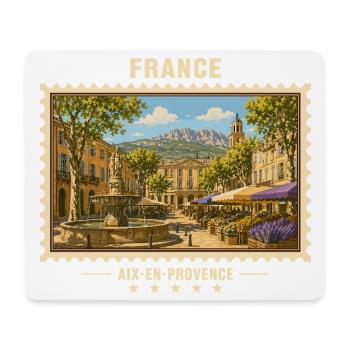 Frankreich Aix-en-Provence Vintage Reisemarke - Mousepad (Querformat) - Weiß - Vorne