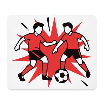 Fussball Zweikampf Grafik - Mousepad (Querformat) - Weiß - Vorne