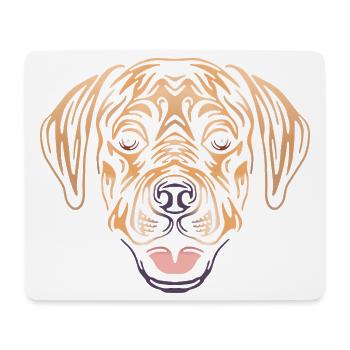 Labrador Retriever Hund Tattoo Tribal Design  - Mousepad (Querformat) - Weiß - Vorne
