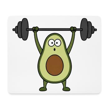 Avocado Gemüse Fitness Bodybuilder Comic Lustig - Mousepad (Querformat) - Weiß - Vorne