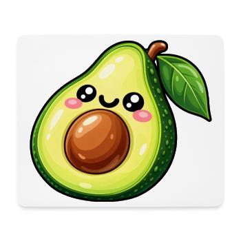 Kawaii Avocado Lächeln - Mousepad (Querformat) - Weiß - Vorne