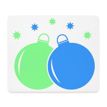 Neon-Weihnachtskugeln Duo - Mousepad (Querformat) - Weiß - Vorne