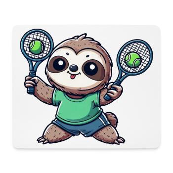 Niedliche Faultier Doppelspieler  - Mousepad (Querformat) - Weiß - Vorne