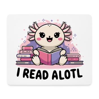 Ich lese Alotl - Süßer Axolotl Bücherwurm - Mousepad (Querformat) - Weiß - Vorne