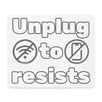 Unplug to Resist – DigitalDetox Statement Design - Mousepad (Querformat) - Weiß - Vorne