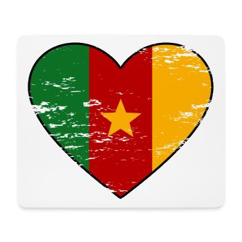 Kamerun Flagge Herz - Mousepad (Querformat) - Weiß - Vorne