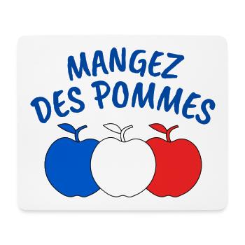 pomme, mangez des pommes - Tapis de souris (format paysage) - blanc - Devant