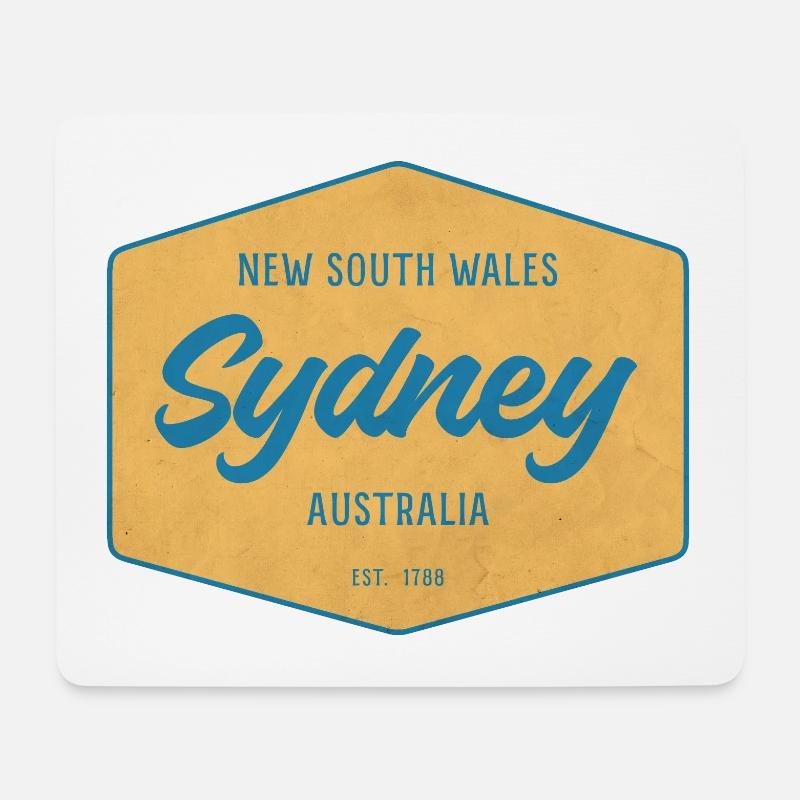 Sydney Vintage Reiseziel Badge - Mousepad (Querformat) - Weiß