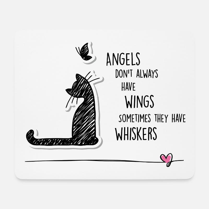 Cat angels - Mousepad (Querformat) - Weiß