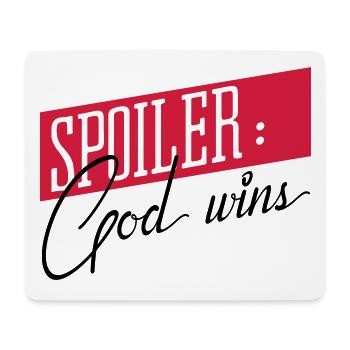 Gott gewinnt - Mousepad (Querformat) - Weiß - Vorne