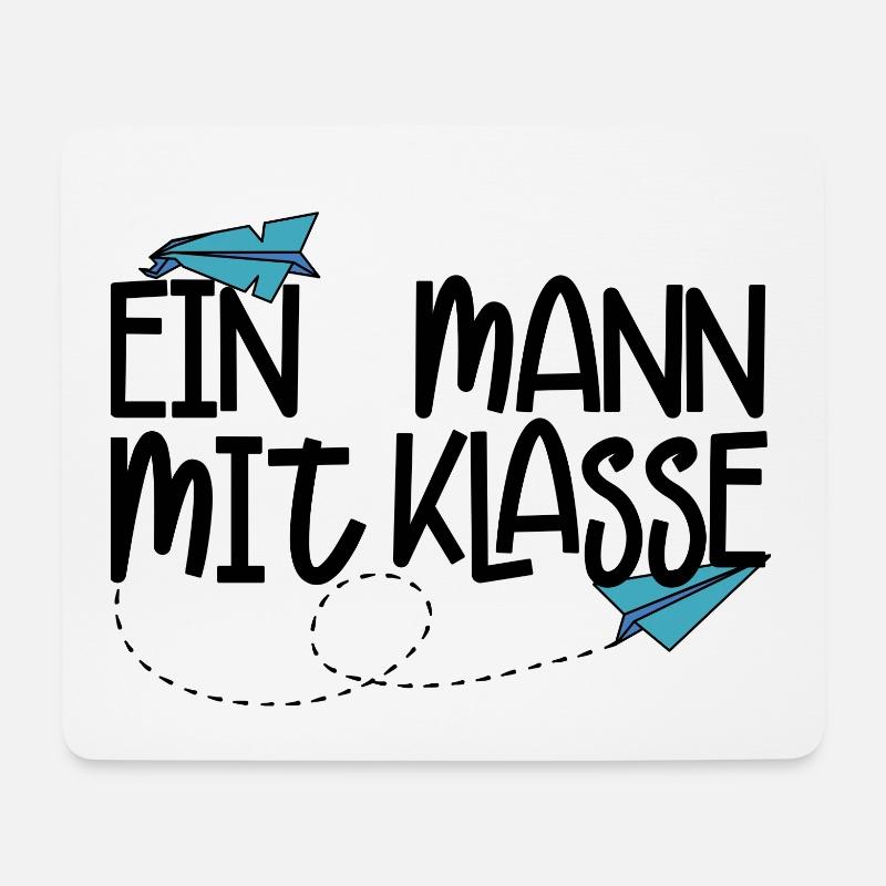 Ein Mann mit Klasse - (schwarz) - Mousepad (Querformat) - Weiß