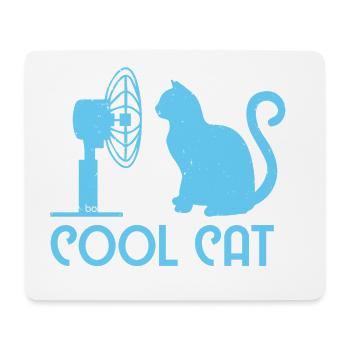 Cool Cat / Katze Bo-Grafik - Mousepad (Querformat) - Weiß - Vorne
