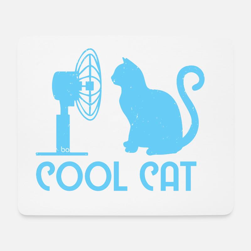 Cool Cat / Katze Bo-Grafik - Mousepad (Querformat) - Weiß