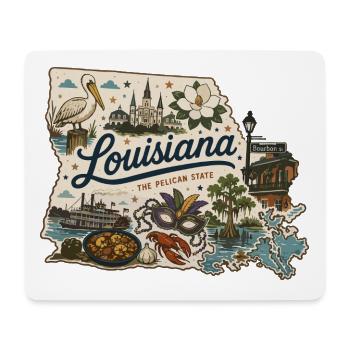 Louisiana Pelican State Vintage Reiseaufkleber - Mousepad (Querformat) - Weiß - Vorne