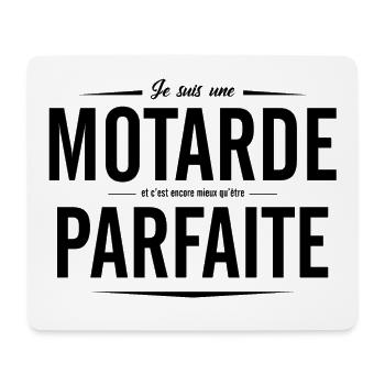 je suis motarde et c est mieux qu etre parfaite - Tapis de souris (format paysage) - blanc - Devant