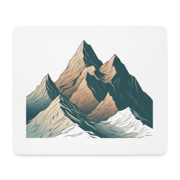 Minimalist mountain, alpine motif - Mouse Pad (horizontal) - white - Front