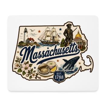 Massachusetts Vintage State Pride Aufkleber - Mousepad (Querformat) - Weiß - Vorne