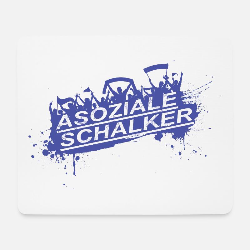 Asoziale Schalker Fan Design - Mousepad (Querformat) - Weiß