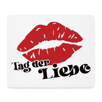 Day of Love Wedding Engagement Birthday Kiss - Mouse Pad (horizontal) - white - Front