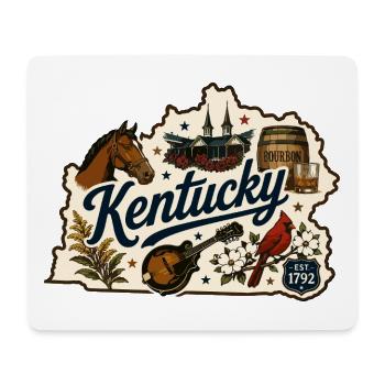 Vintage-Kentucky Bluegrass-Bourbon-Aufkleber - Mousepad (Querformat) - Weiß - Vorne