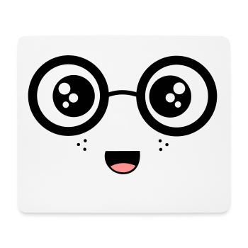 Nerdy Face - Mousepad (Querformat) - Weiß - Vorne