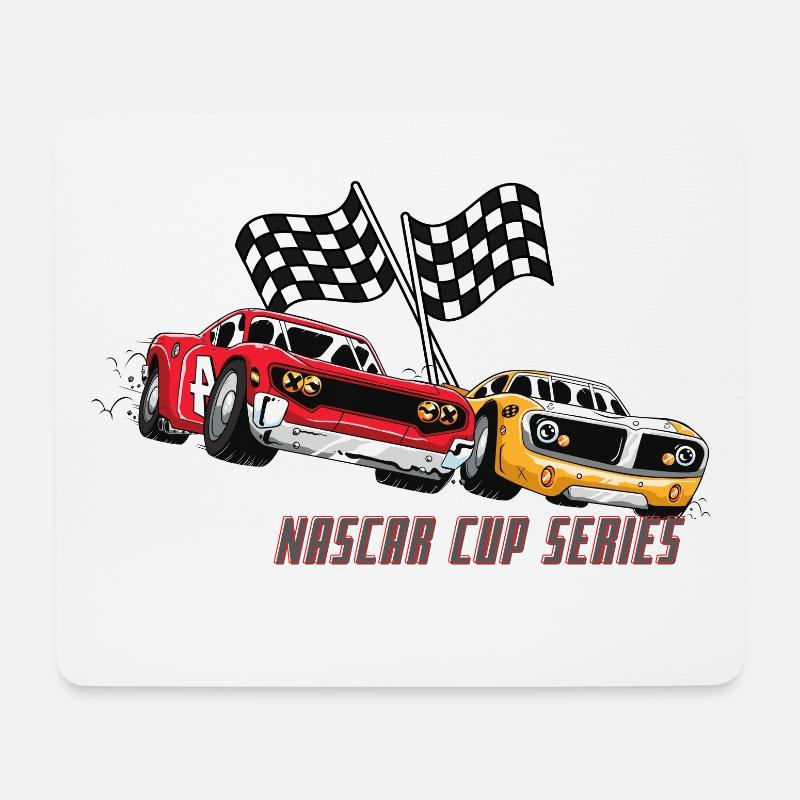 NAS CAR Cup Series Rennmotif - Mousepad (Querformat) - Weiß