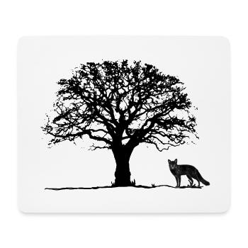Baum, Fuchs - Mousepad (Querformat) - Weiß - Vorne