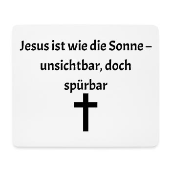 Illustration de crucifix minimaliste sur la peau - Tapis de souris (format paysage) - blanc - Devant