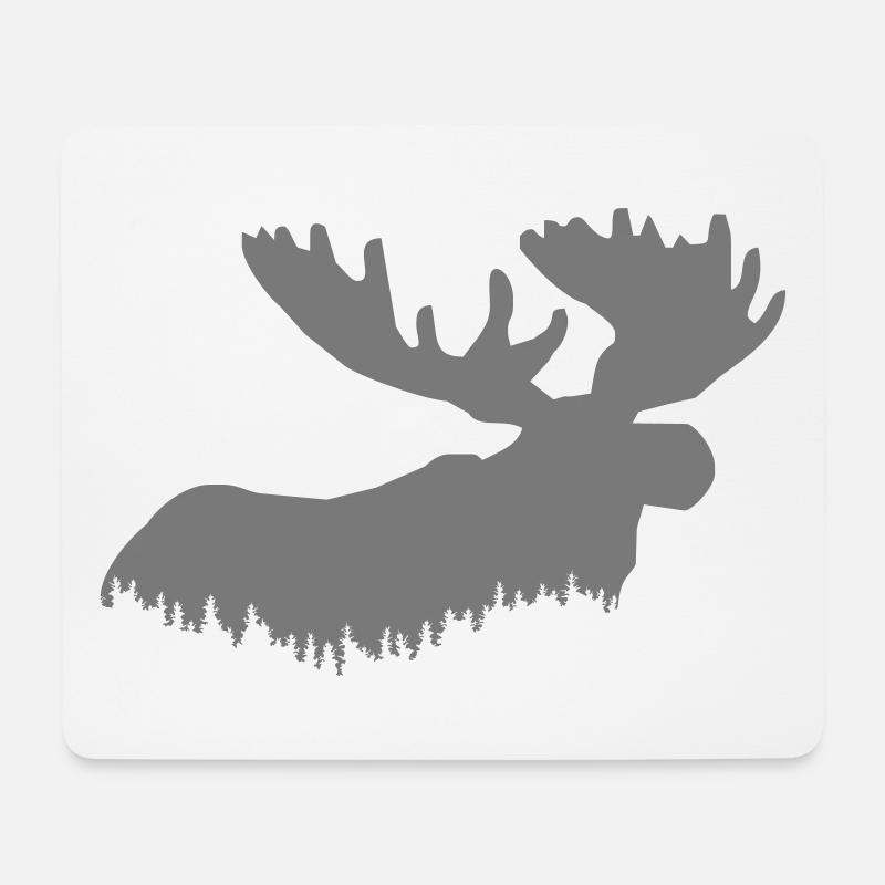 Elch - Mousepad (Querformat) - Weiß