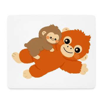 Baby Monkey and plushie - Mouse Pad (horizontal) - white - Front