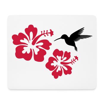 tropische Blumen Hibiskus tropischer Regenwald - Mousepad (Querformat) - Weiß - Vorne